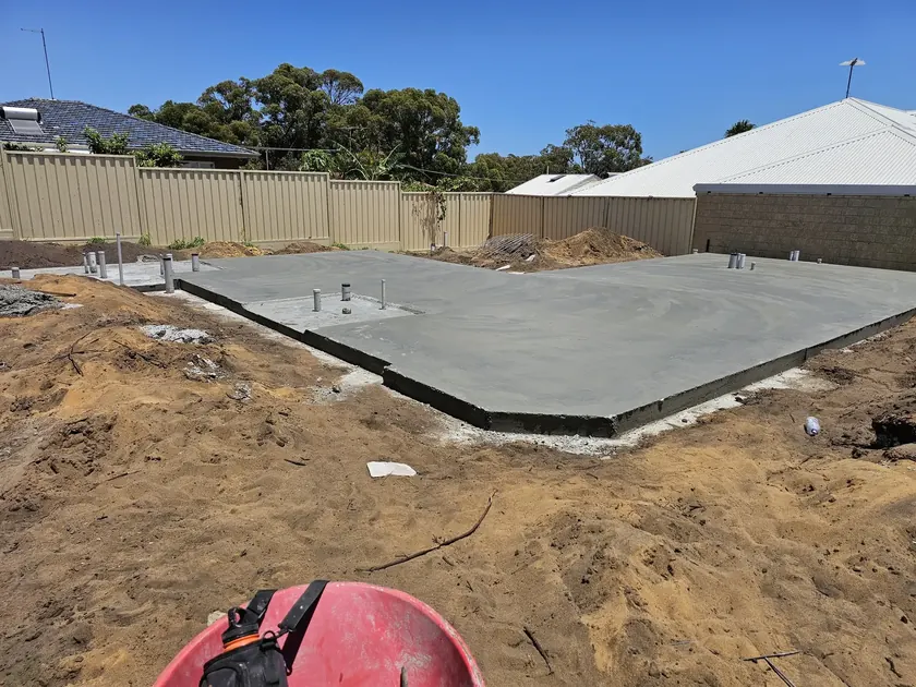 Finished residential concrete slab on a Perth building site